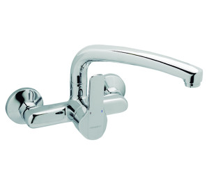 Grifo de cocina monomando mural 15 cm, caño largo Cromado K8